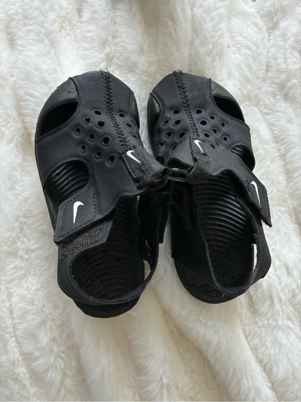 Nike Black Kids' Sport Sandals with White Swoosh